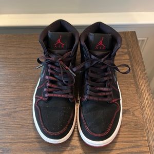 Jordan 1 Fearless Come Fly with me Black Suede Size 9.5 Pre-owned Authentic